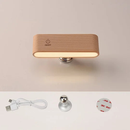 360° Wireless Wooden Lamp